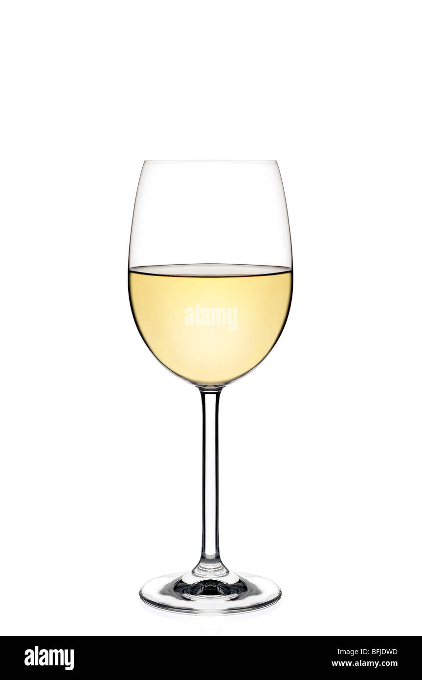 Glass of White Wine Cut Out Stock Photo