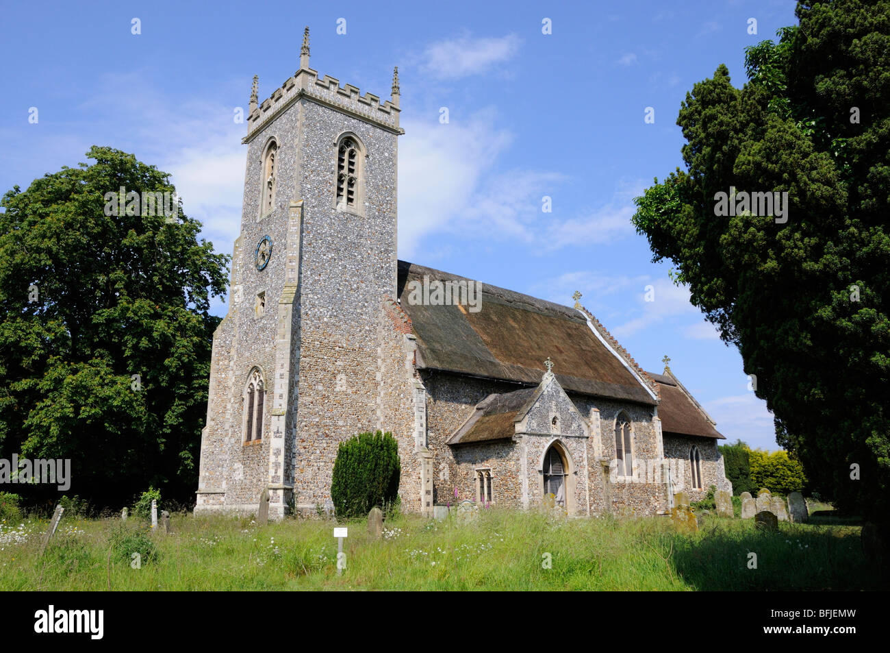 St. Fabian and St. Sebastian church, Woodbastwick, Norfolk Broads, England, UK. Stock Photo