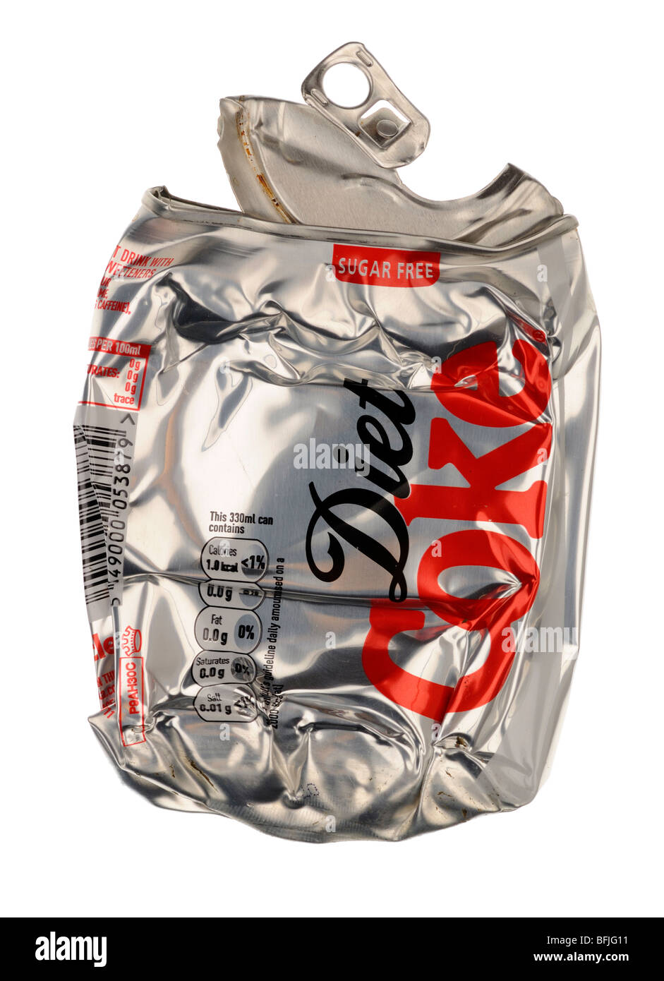 Crushed Can of Diet Coke Oct 2009 Stock Photo Alamy