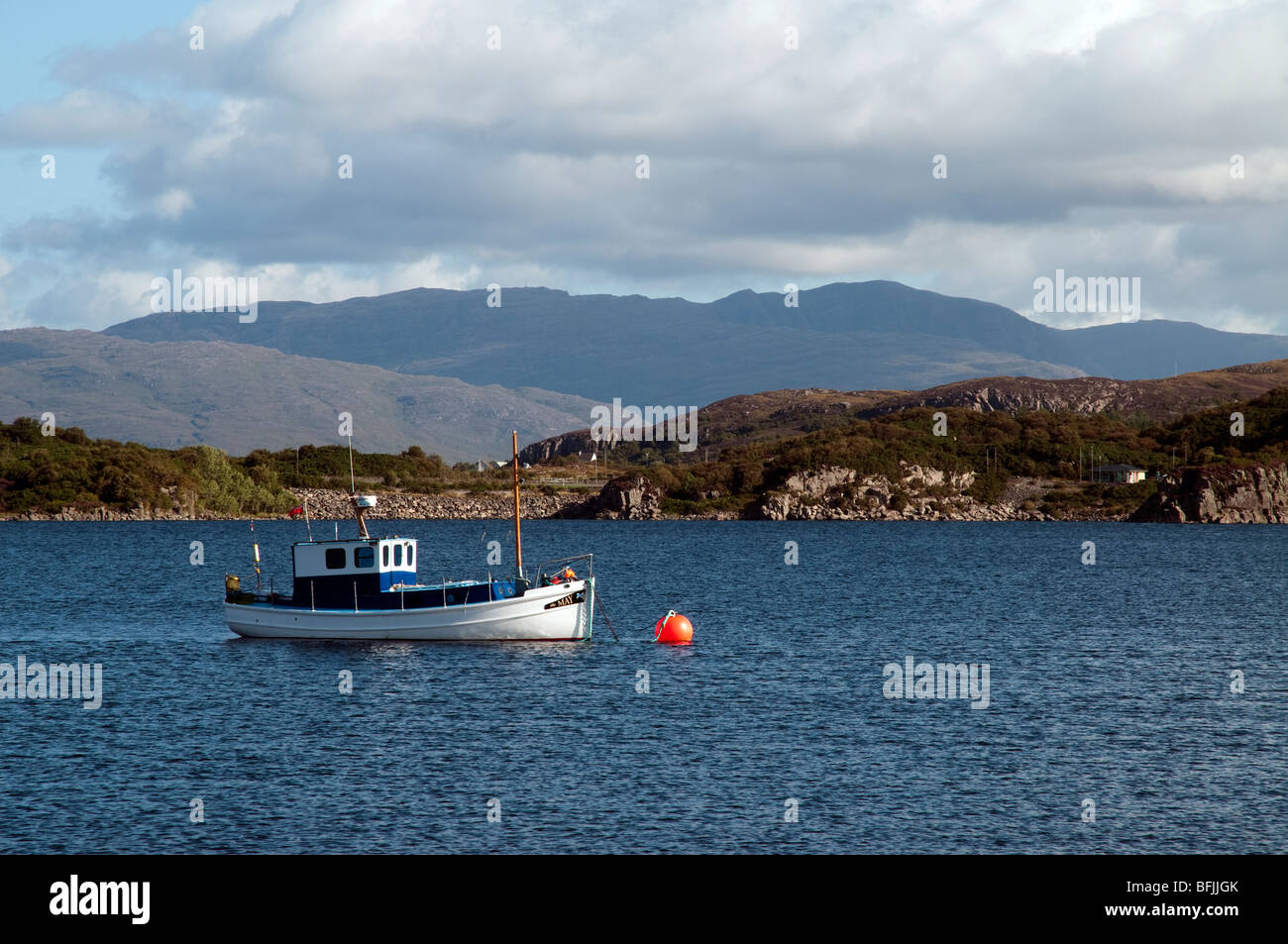 Fishing boat anchored in the Kyle of Lochalsh Stock Photo Alamy