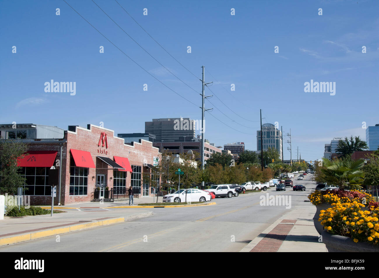 Congaree Vista district containing residential, retail, dining, entertainment and cultural activities near downtown Columbia, SC Stock Photo
