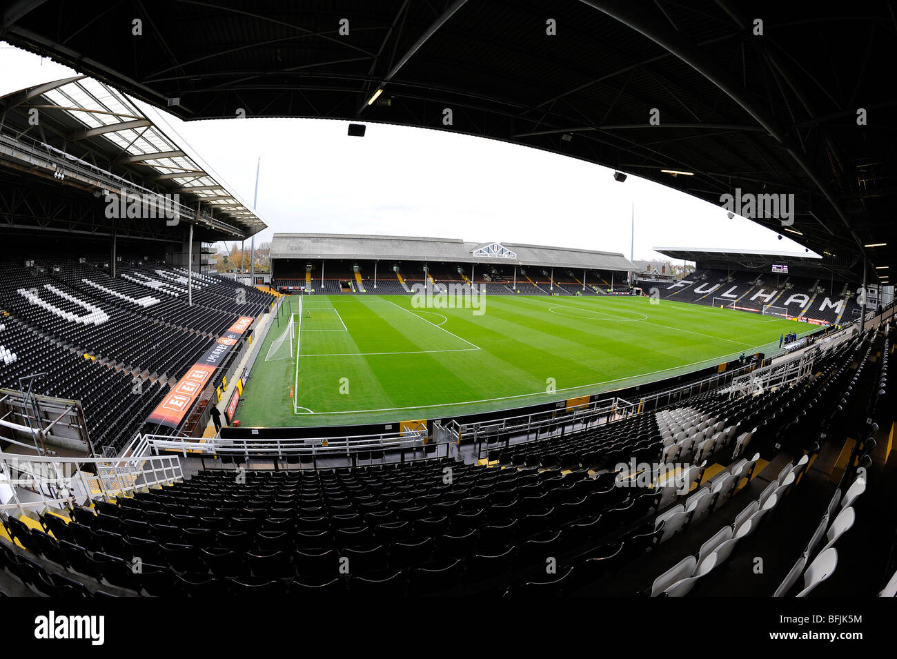 View inside Craven Cottage Stadium, home of Fulham Football Club Stock Photo