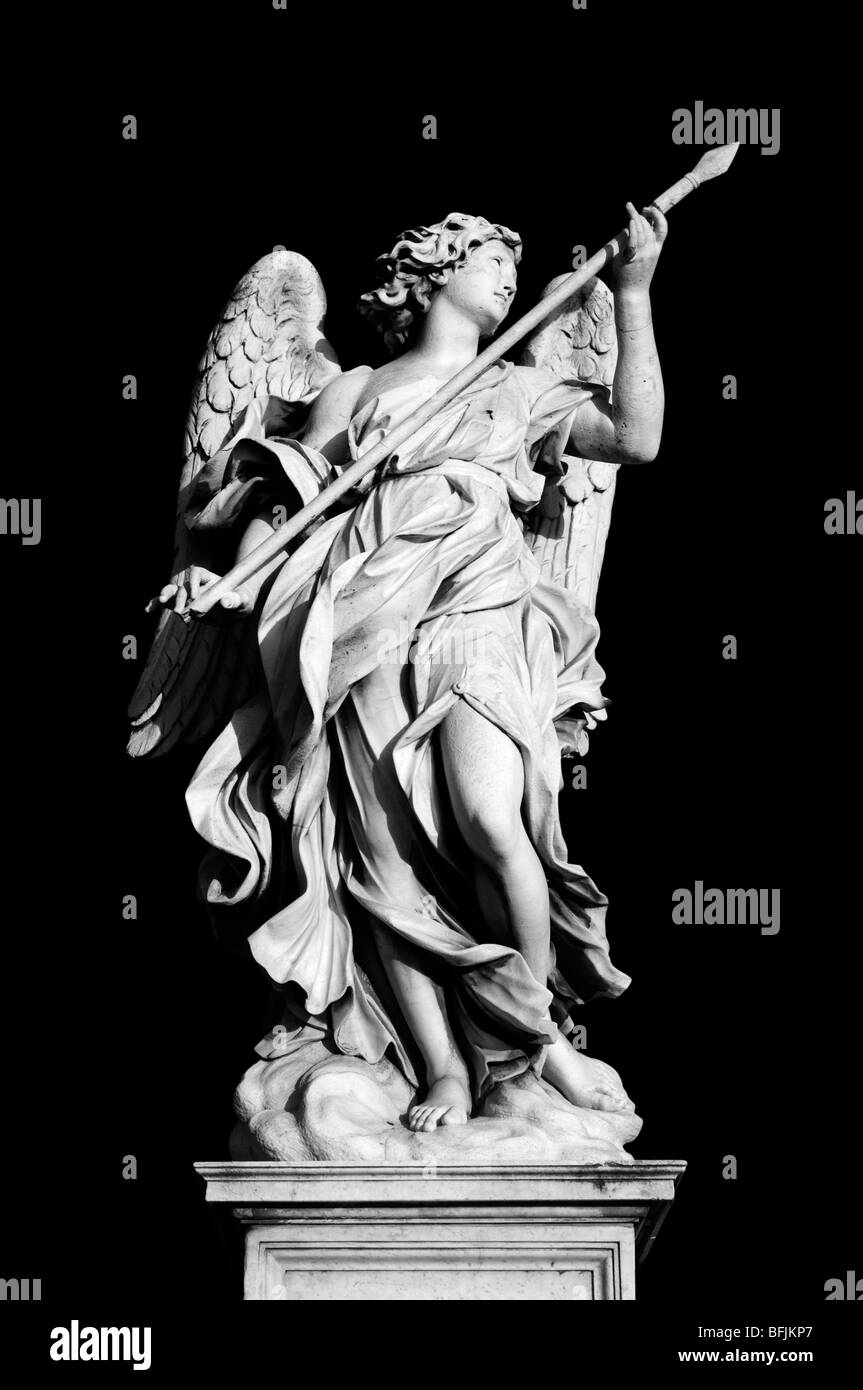 Angel with the Lance on Ponte Sant'Angelo, Rome, Italy Stock Photo