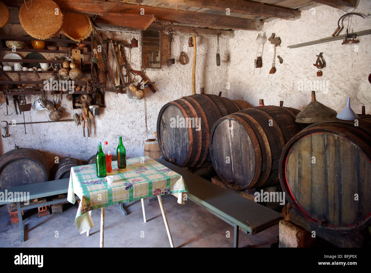Wine cellar in Škrip, Brač island, Croatia Stock Photo