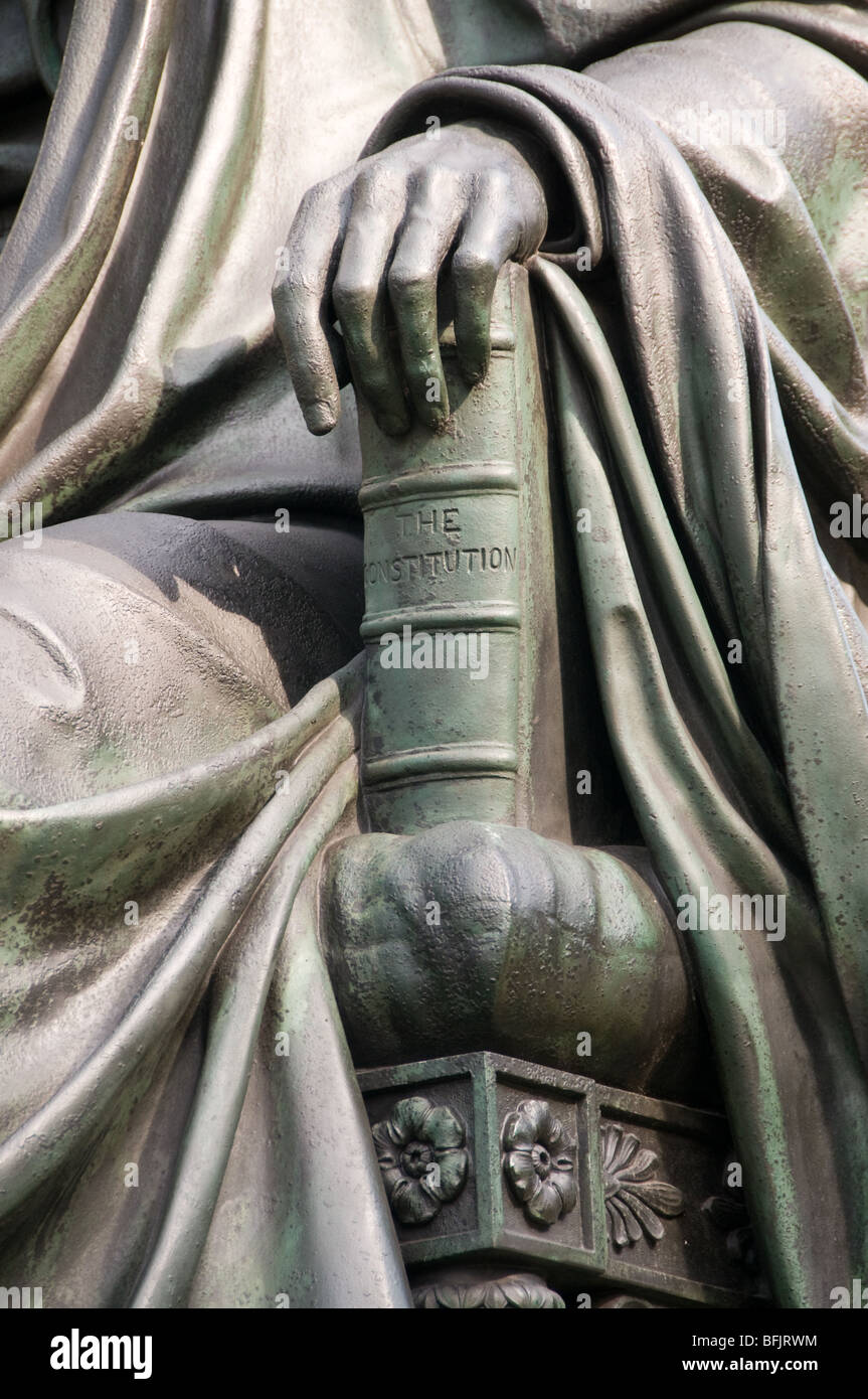 Sculpture in Baltimore Roger B. Taney - Original 1872 this copy 1887 by William Henry Rinehart – North garden Stock Photo