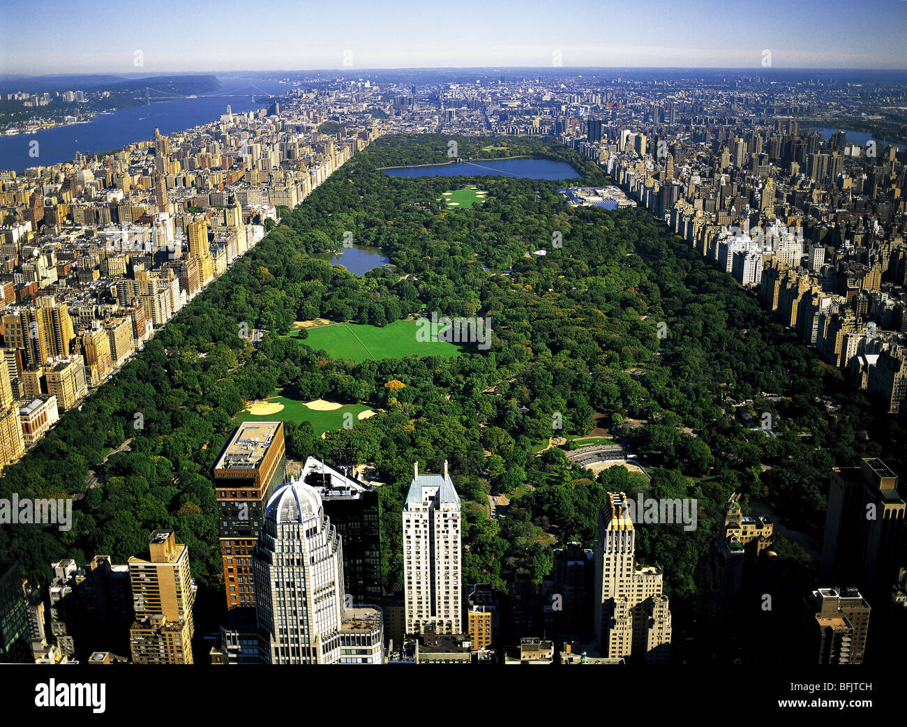 Aerial View Of Central Park And City New York Usa Stock Photo Alamy