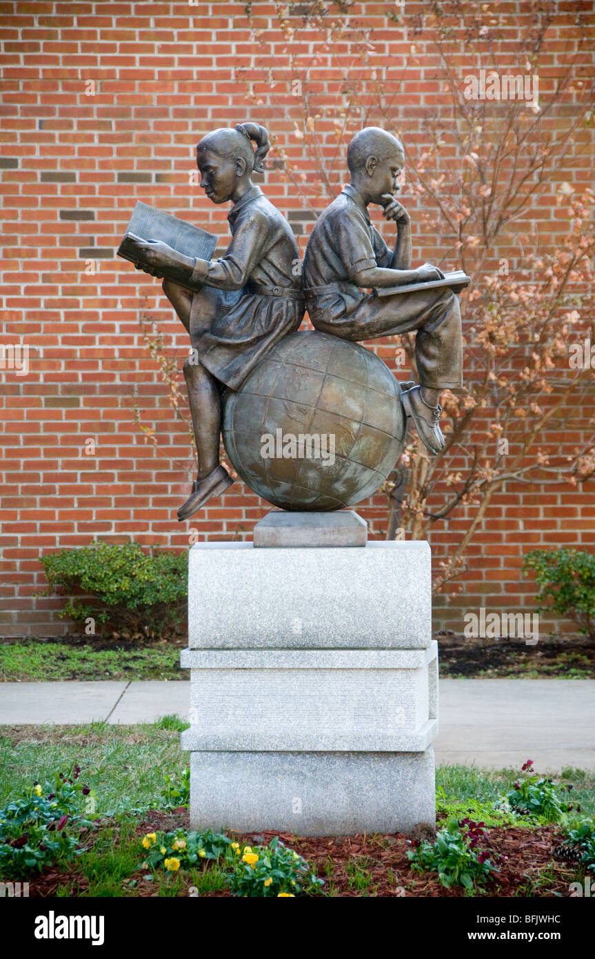 Sculpture in Baltimore Bill Duffy from 1999 at Dr. Nathan A. Pitts Ashburton Elementary-Middle School at 3935 Hilton. Stock Photo