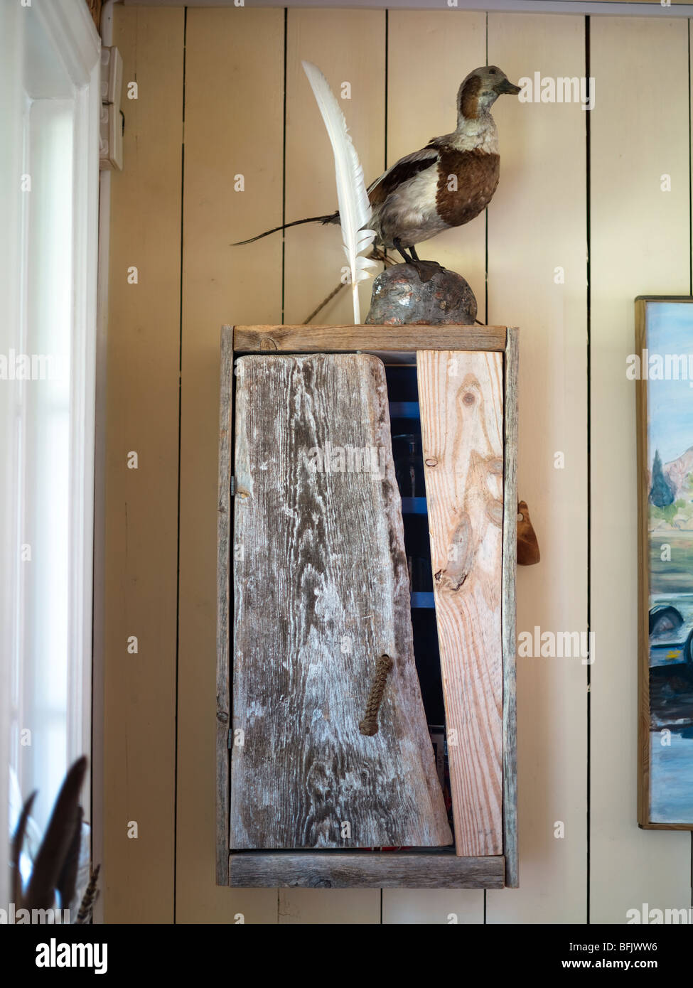 A wooden wallcupboard Stock Photo Alamy