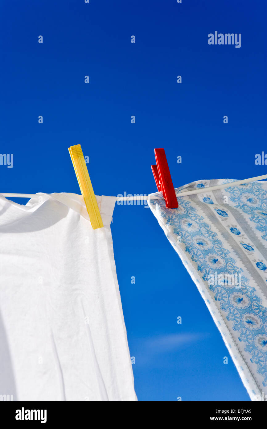 Sheets hanging out to dry Stock Photo Alamy