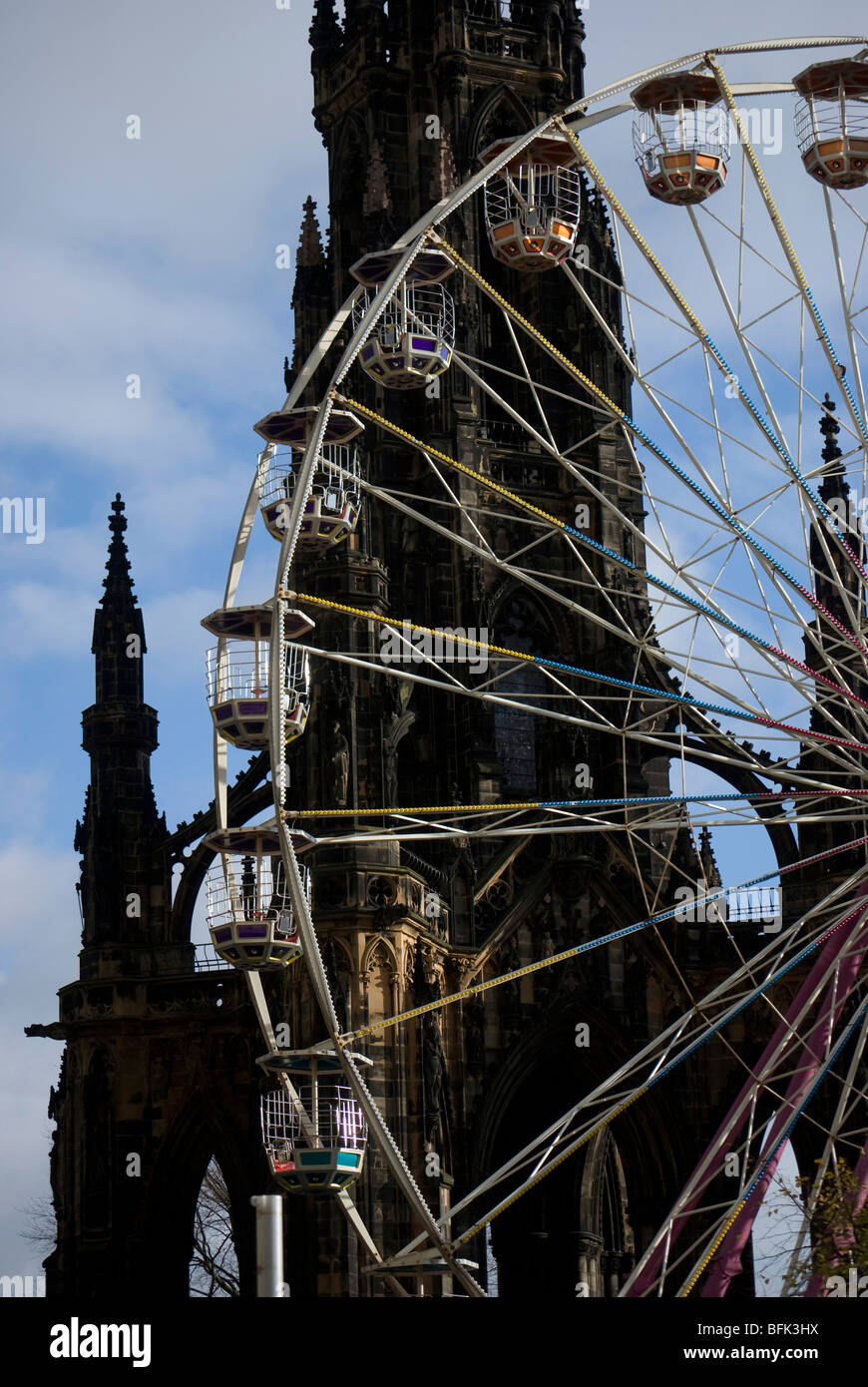 The big wheel, part of the Edinburgh Christmas celebrations, before the