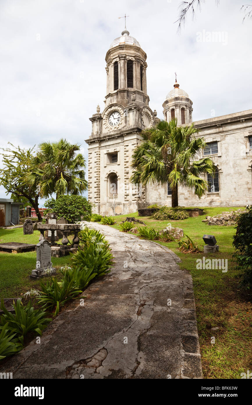 Access path to Cathedral of St John the Divine, St Johns, Antigua, West Indies Stock Photo