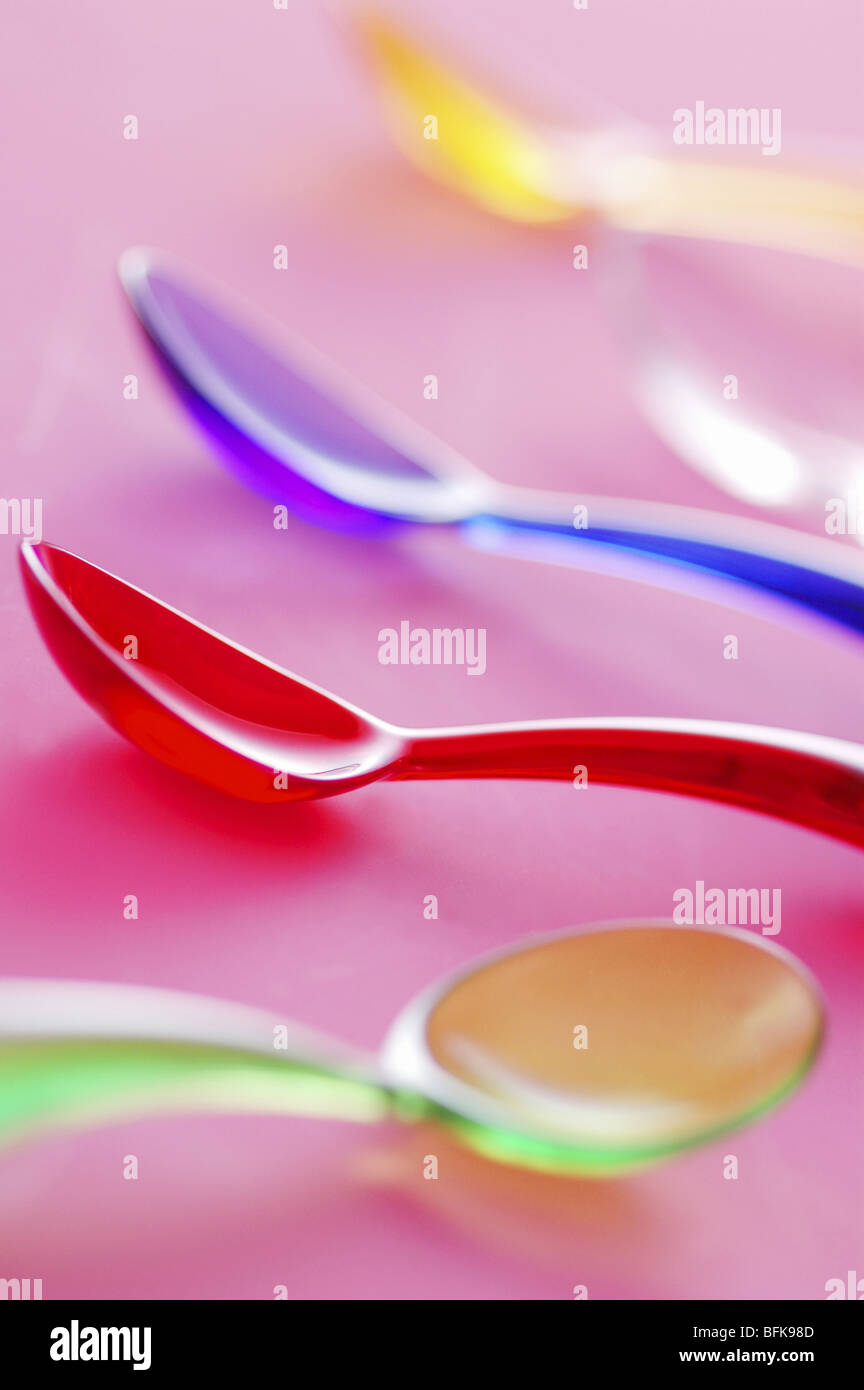 Colorful spoons Stock Photo