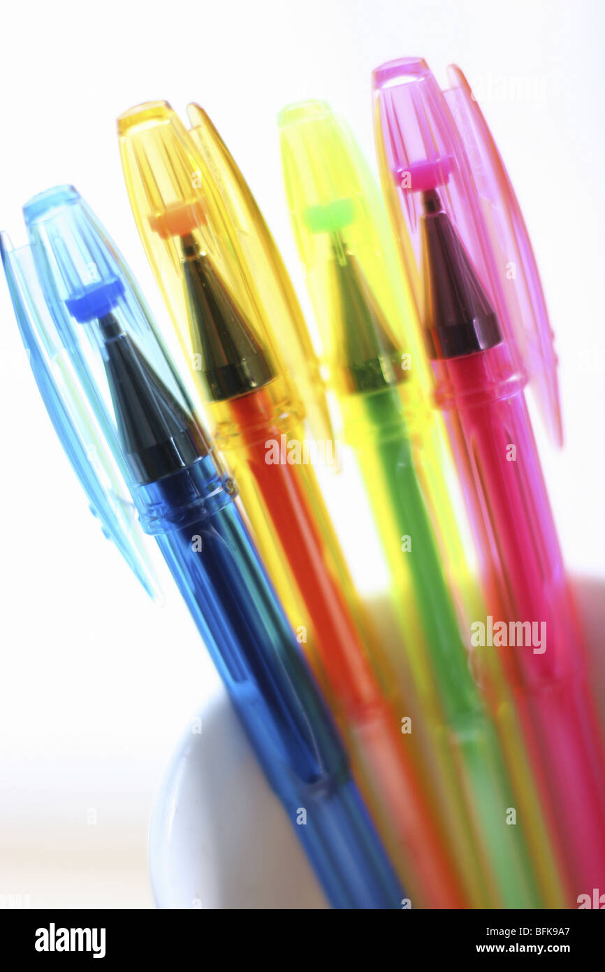 Colorful pens Stock Photo