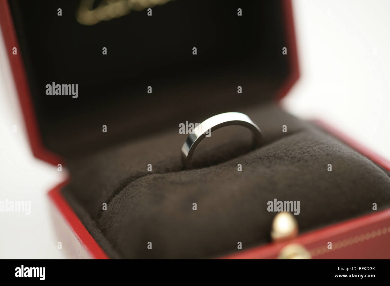 Ring in box close up white background Stock Photo - Alamy