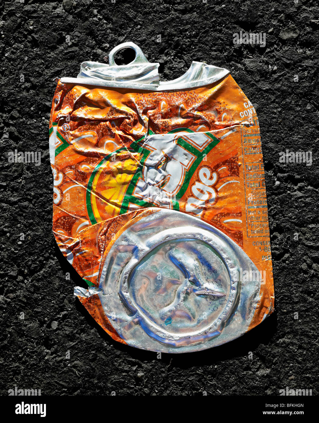 Orange Crush Soda Can Crushed Flat Stock Photo Alamy