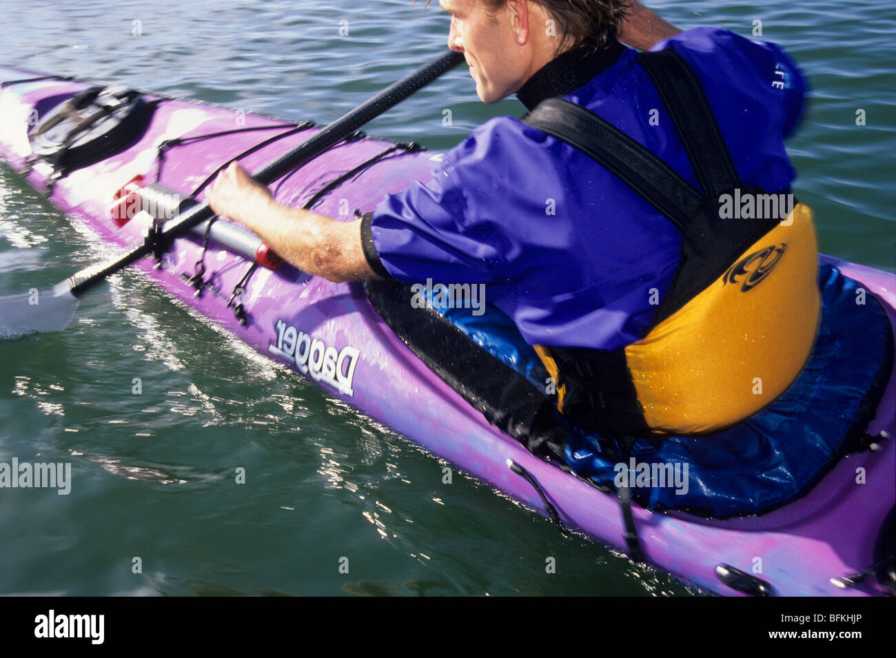 Man sea kayaking Stock Photo Alamy