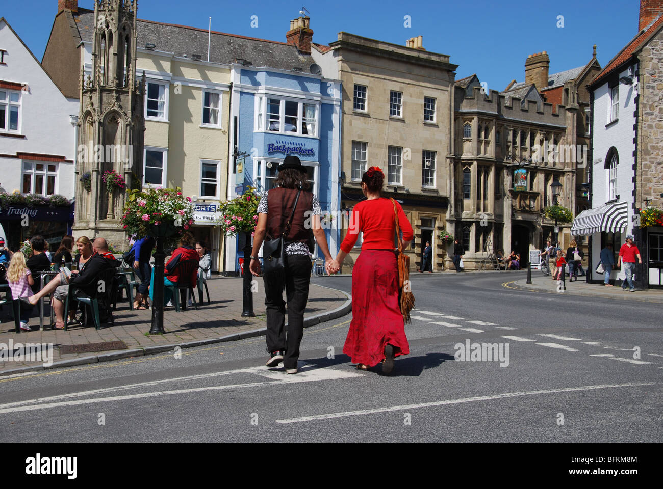 Glastonbury Market Place Somerset England Stock Photo Alamy
