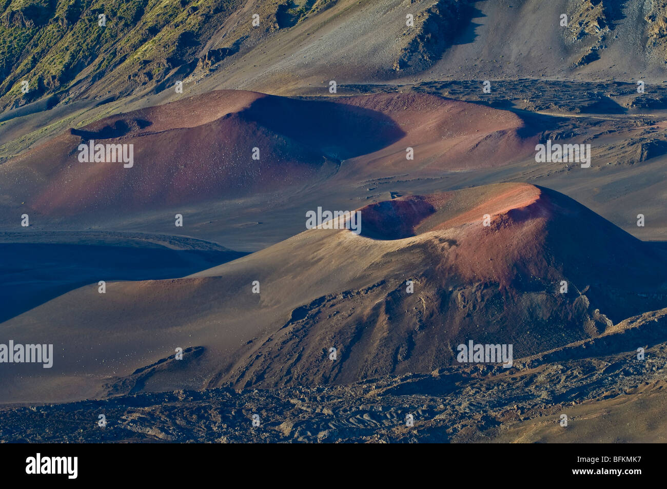 Pu'u o Pele and Pu'u o Maui cinder cones in Haleakala Crater; Haleakala
