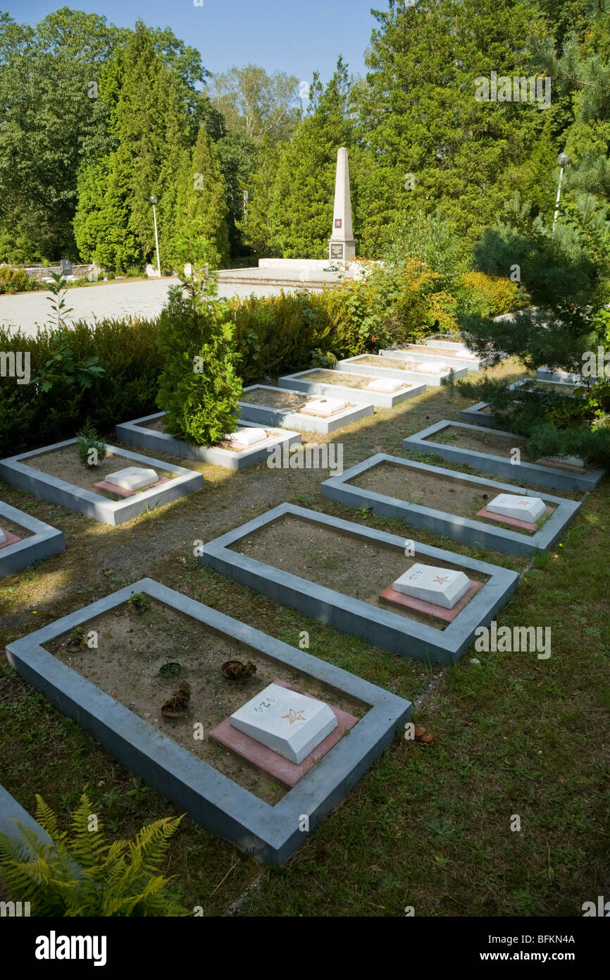 War graves of Soviet soldiers in a Russian World War 2 / WW2 cemetery ...