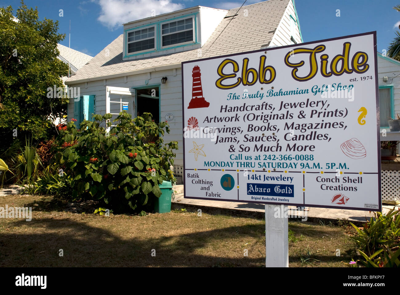 Ebb Tide Gift Shop, Hope Town, Abaco, Bahamas Stock Photo Alamy