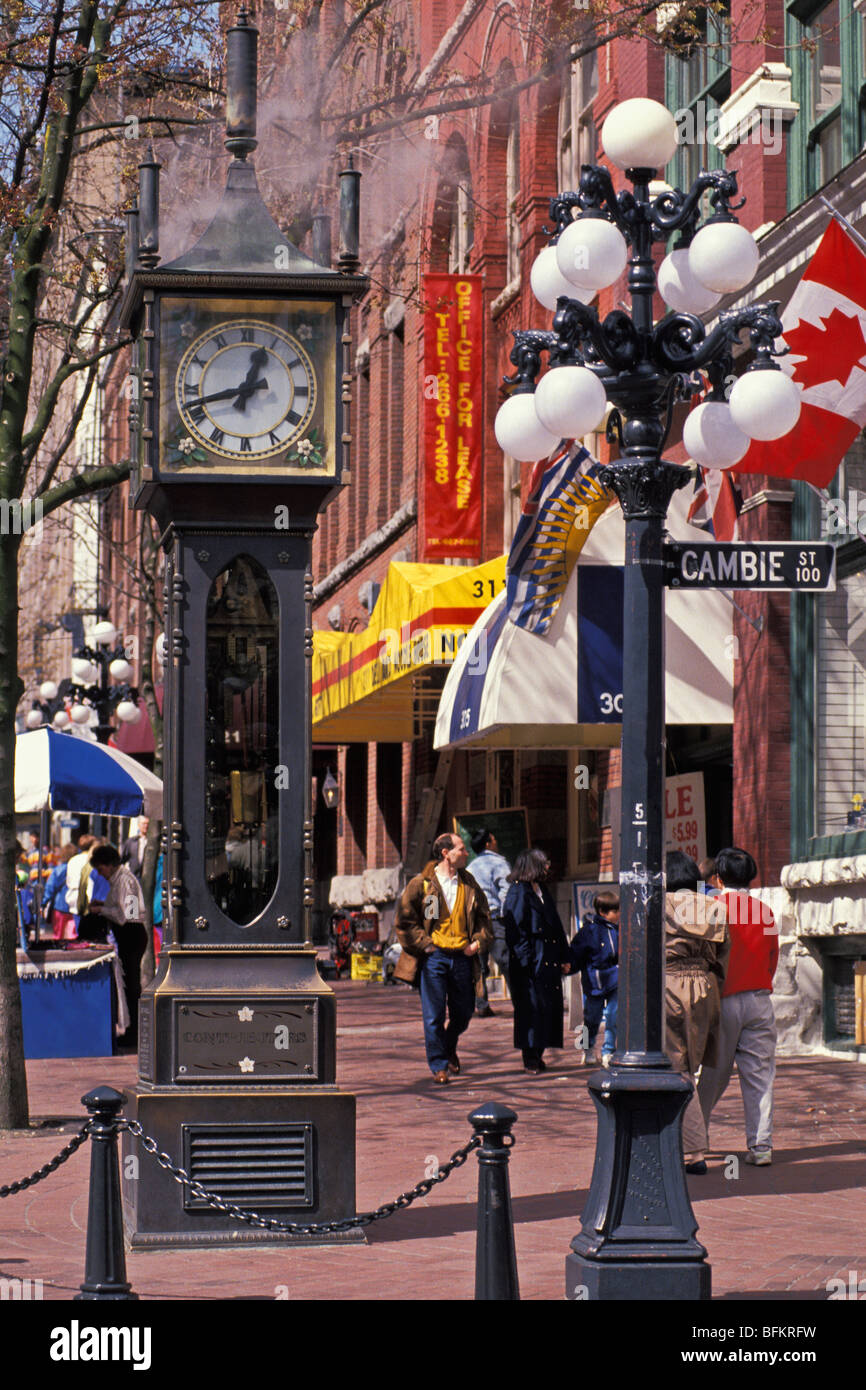 Steam Clock in Gastown District at Cambie and Water Streets, Vancouver, BC, Canada Stock Photo