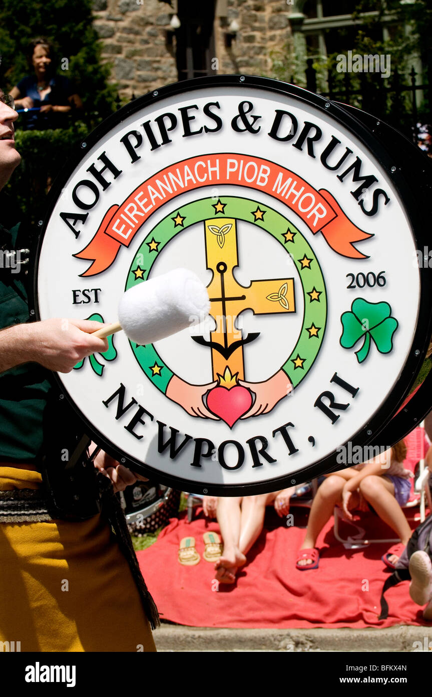 Large drum from AOH Pipes Drums in Bristol Rhode Island fourth of