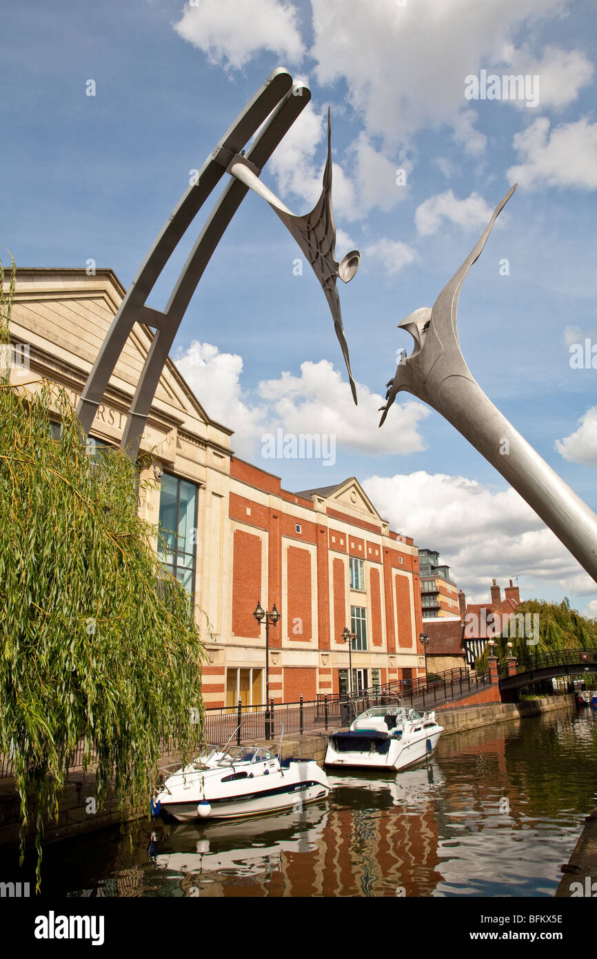 Empowerment Sculpture 2002, inspired by wind turbine blades, Waterside South, Lincoln Stock Photo
