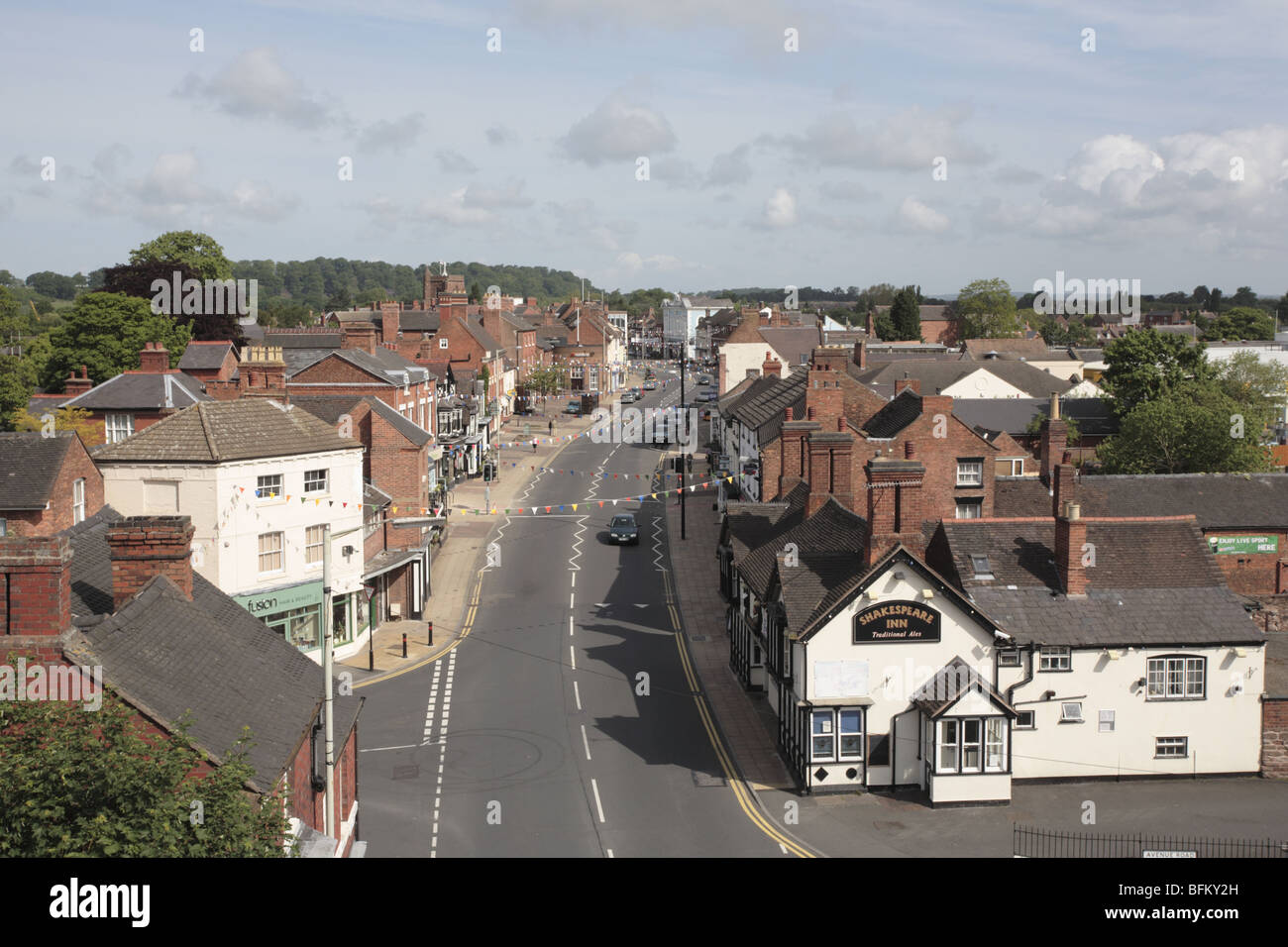 Looking north, Upper Bar and High Street, Newport, Shropshire Stock