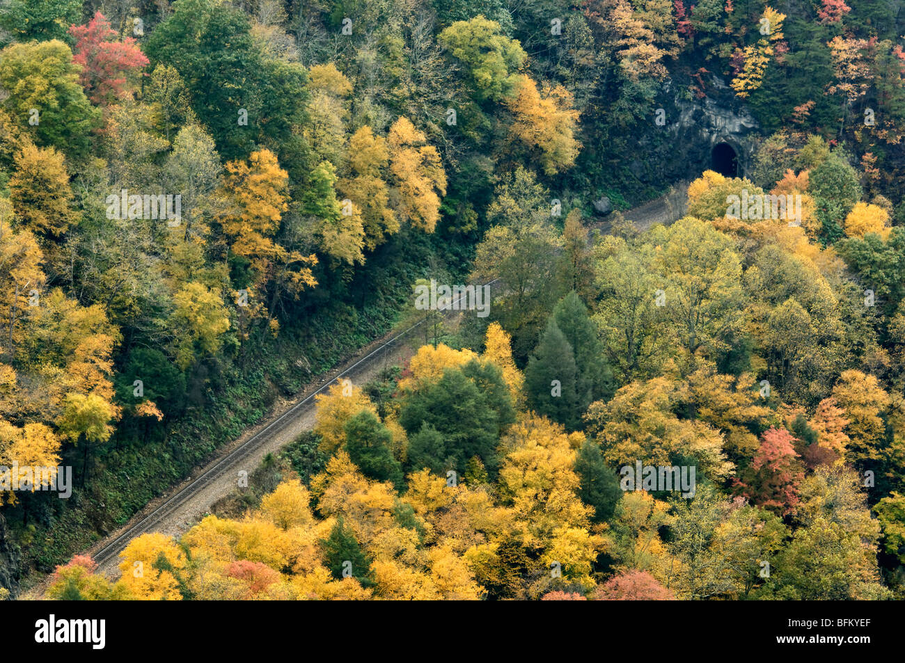 Autumn Color and the Clinchfield Railrod Stateline Tunnel and Railroad