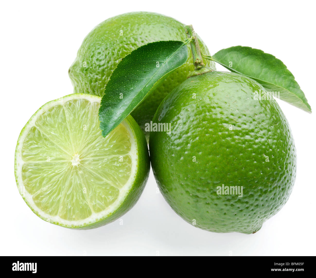 Lime with section on a white background Stock Photo