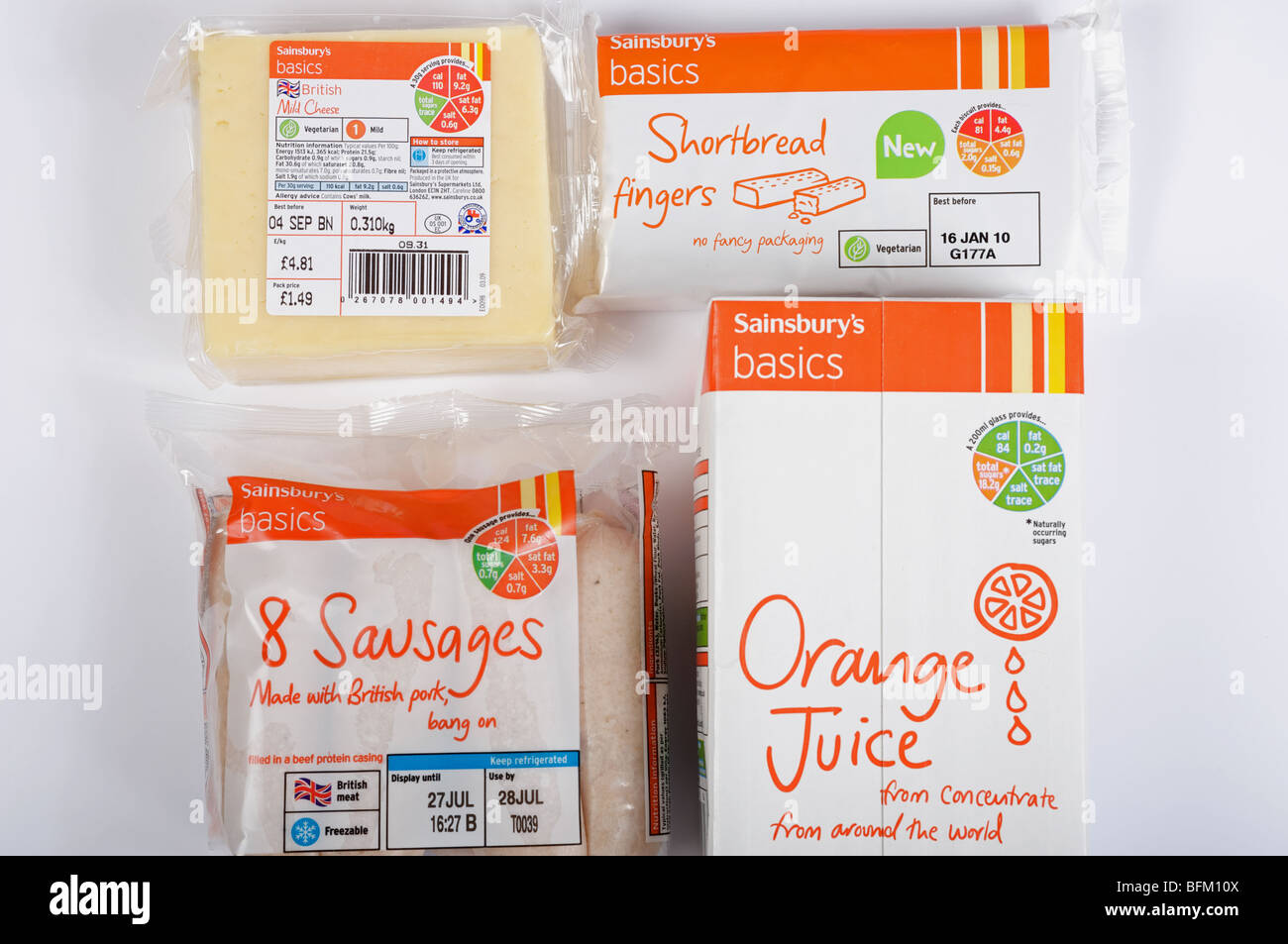 Sainsbury's Basics own brand food range Stock Photo - Alamy