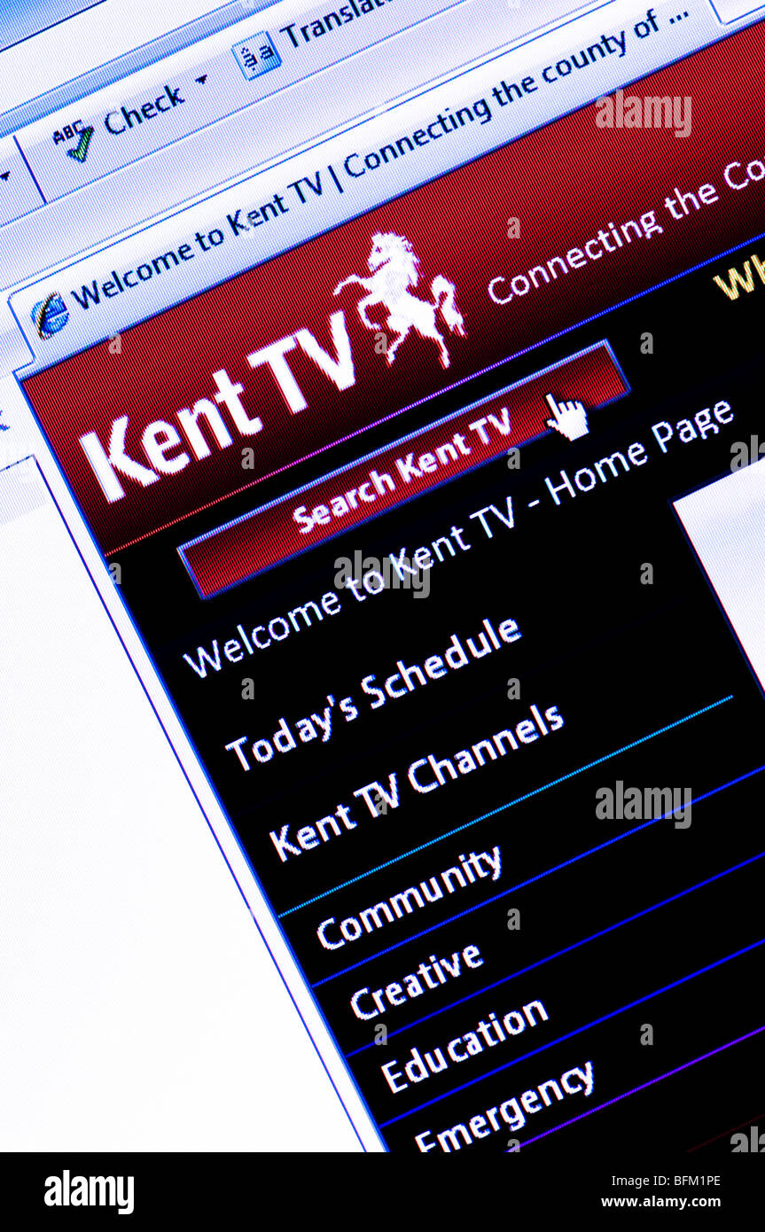 Screenshot of Kent TV - the interactive online television channel launched in 2007 by Kent County Council. Editorial use only. Stock Photo