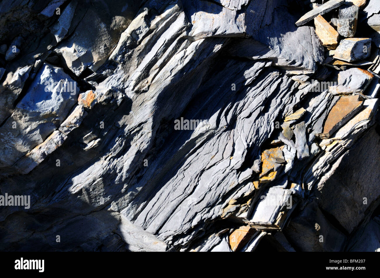 Organic rich shale rock, Oklahoma, USA. Stock Photo