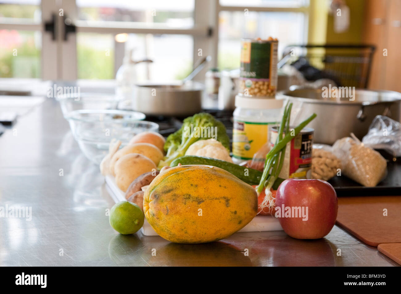 Fruits & Vegetables on a Kitchen Counter Stock Photo Alamy