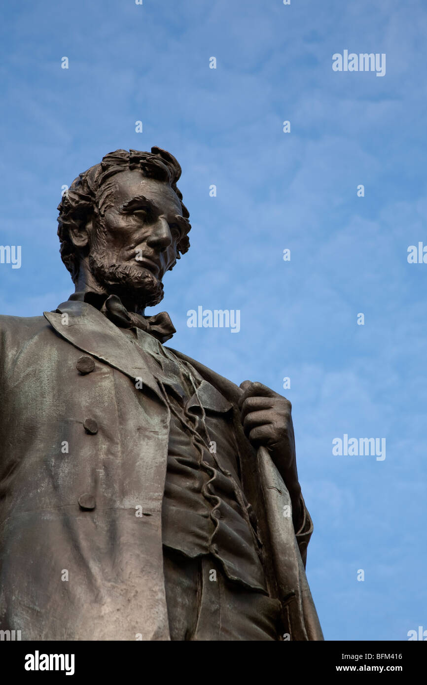 Standing sculpture of president Abraham Lincoln by sculptor Augustus