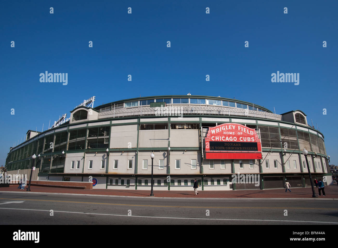 Wrigley Field baseball ballpark stadium home of the Chicago Cubs major league team in Chicago Illinois USA Stock Photo