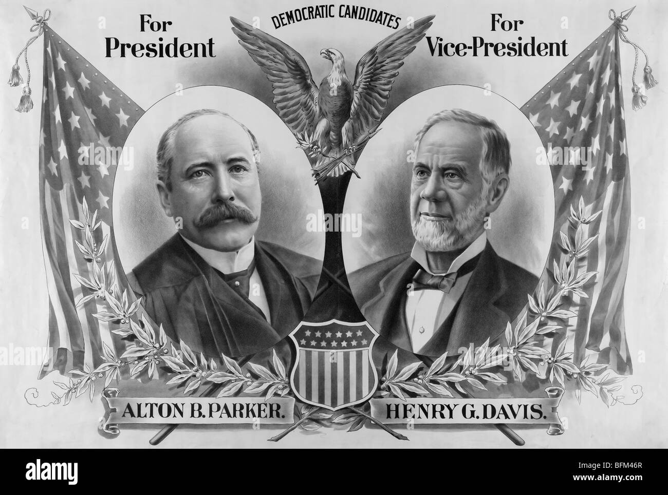 Alton Parker and Henry Davis, Democratic Candidates for President and Vice President in USA Election of 1904 Stock Photo