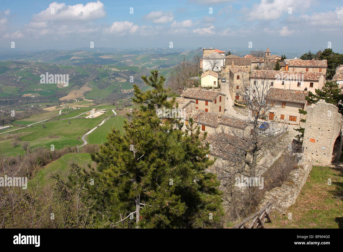 Small Village in Marche Region Italy Stock Photo