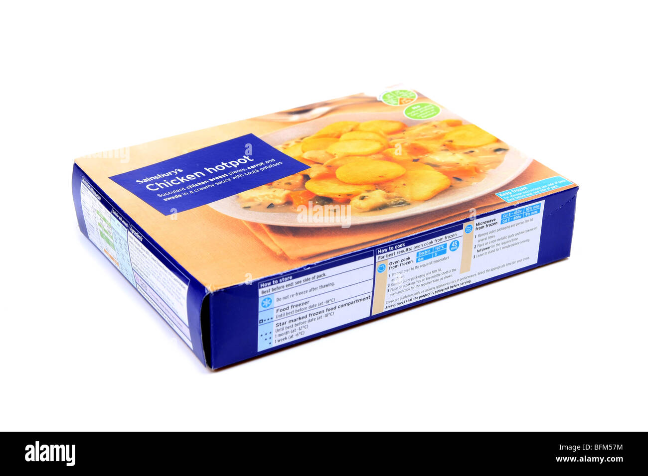 Frozen Chicken Hot Pot Ready Dinner cardboard packaging set against a white background Stock Photo