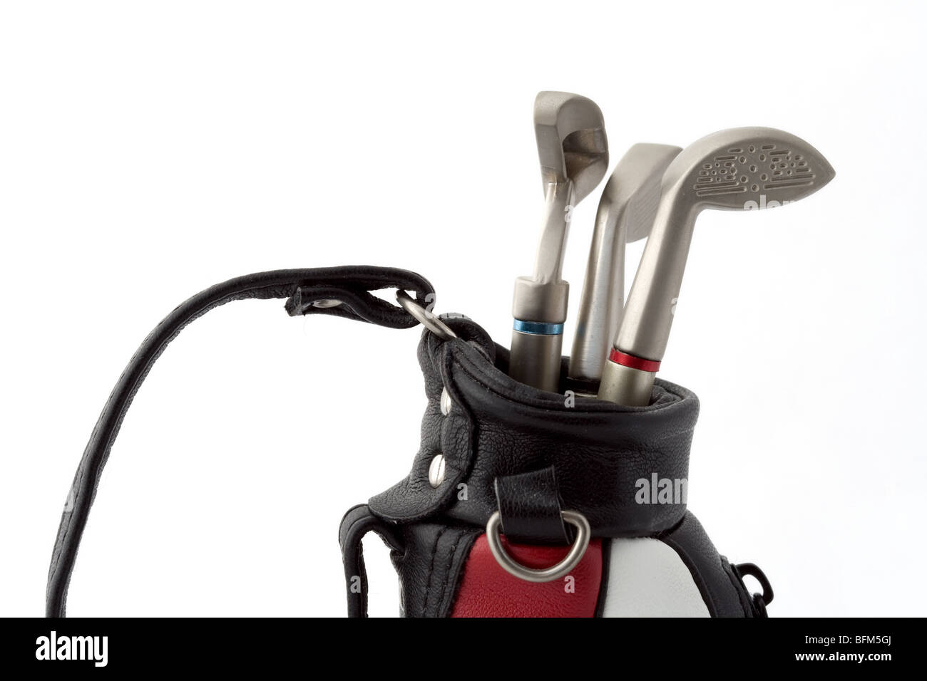 Miniature golf bag detail - clipping path included Stock Photo