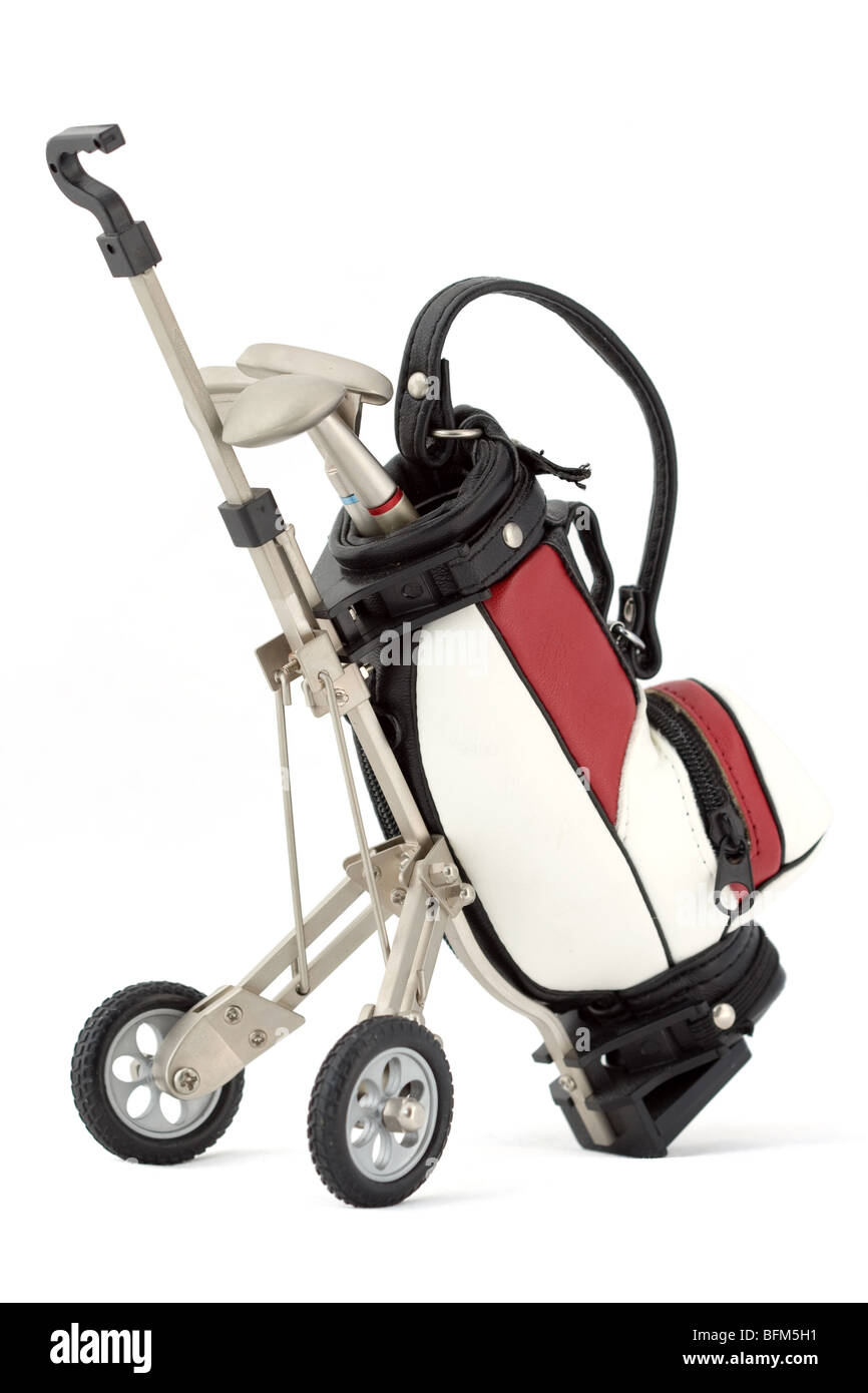 Miniature golf bag isolated on white Stock Photo Alamy
