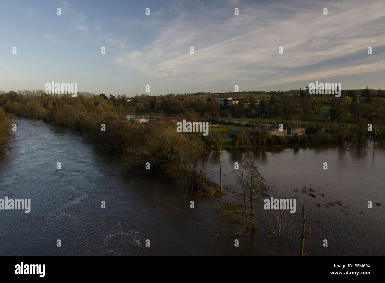 Flooding of the River Lee, Fermoy, Co Cork, November 2009 Stock Photo