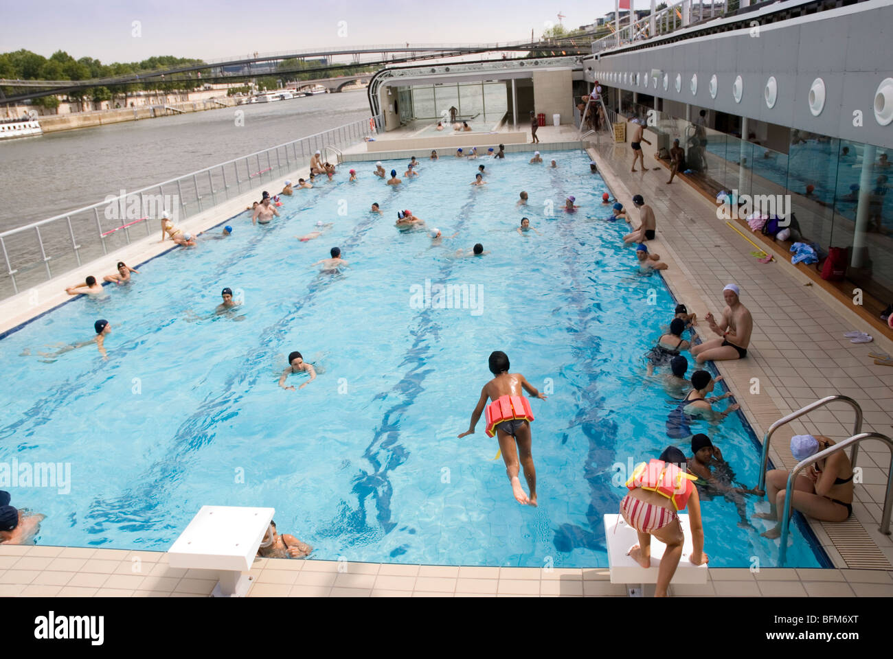 Piscine Josephine Baker, floating swimming pool in the Seine, Paris