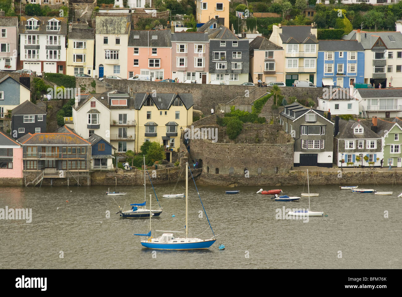 Houses overlooking the River Dart Stock Photo Alamy