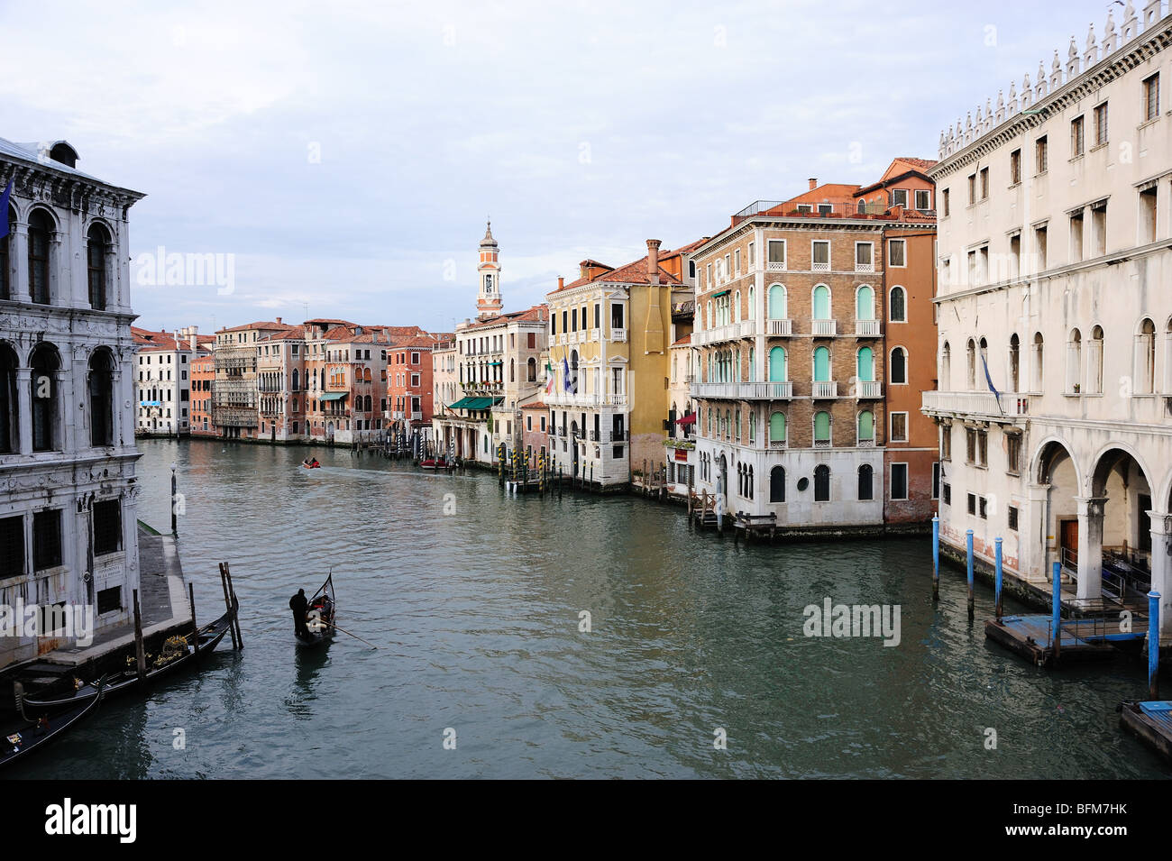 Venetian houses along the banks of the Grand Canal in Venice Stock ...