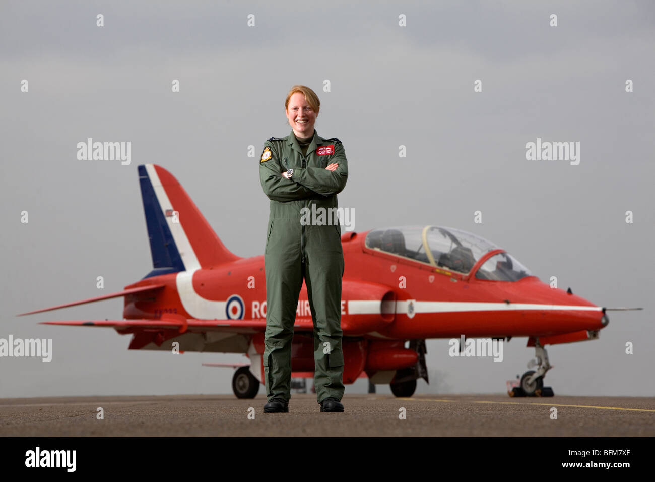 First ever female pilot with the RAF display team the Red Arrows, Kirsty Moore. Stock Photo