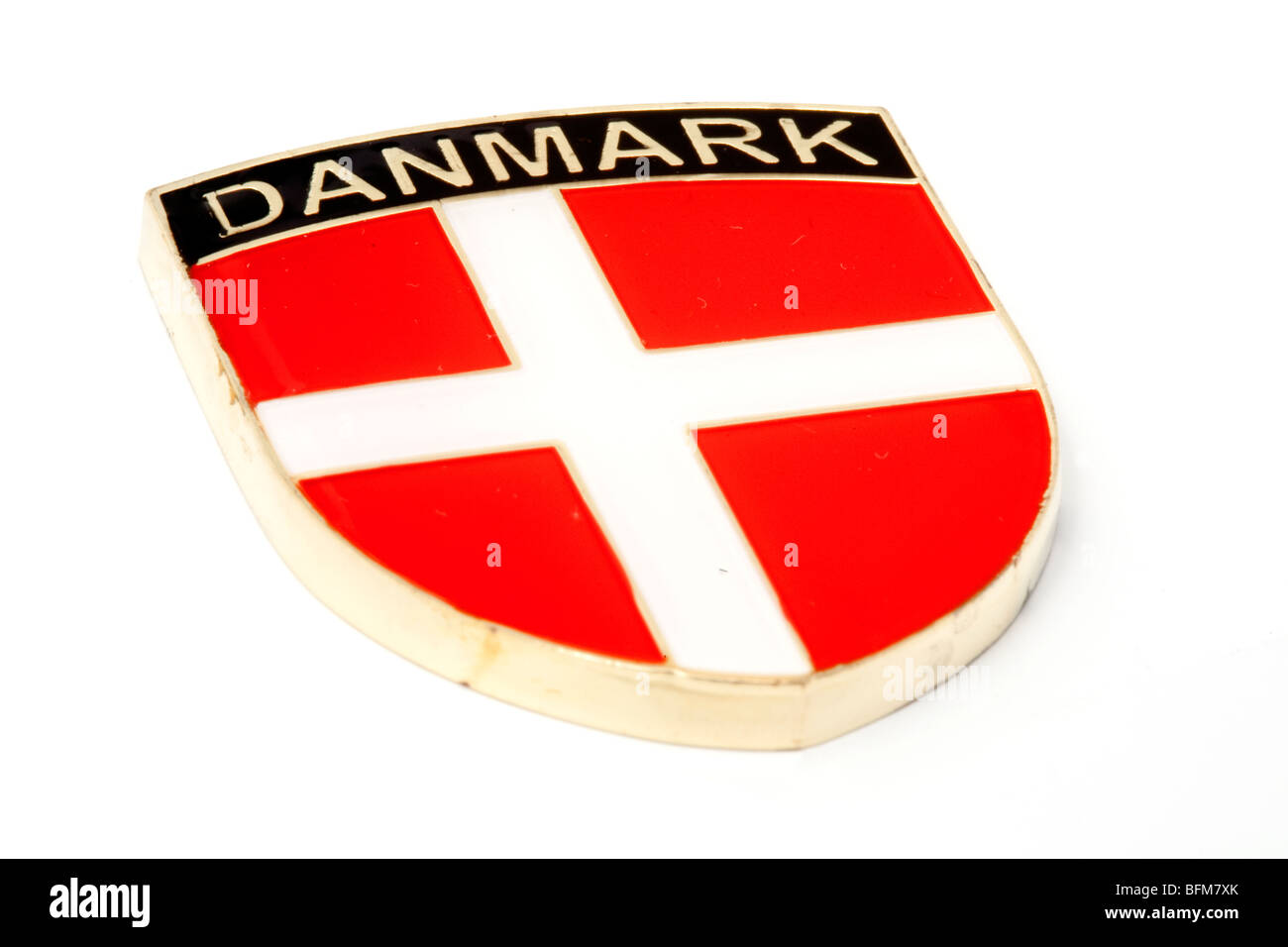 Souvenir fridge magnet from Denmark of Danish flag Stock Photo