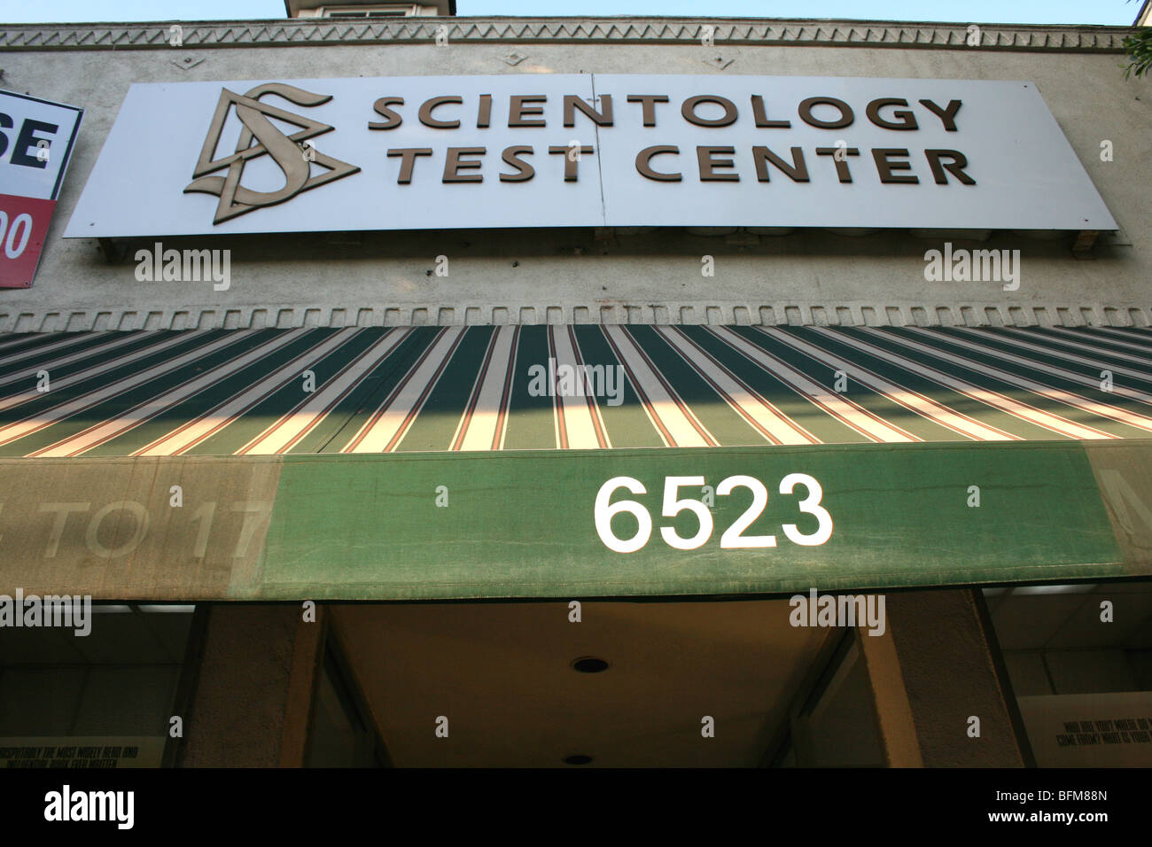 sign for a scientology test center in Los Angeles, CA Stock Photo