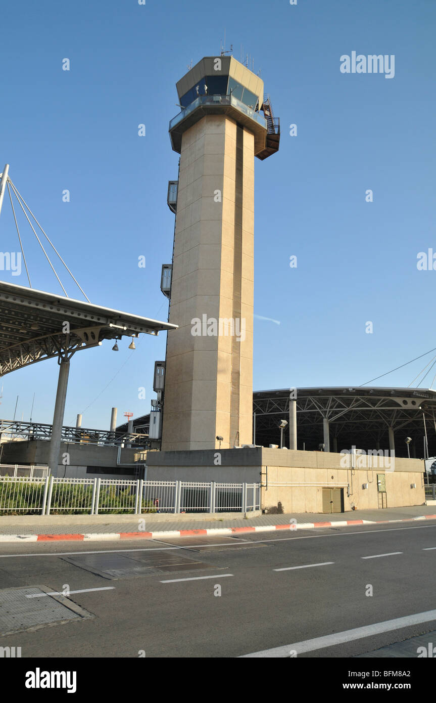 Israel, BenGurion international Airport Air Control Tower Stock Photo