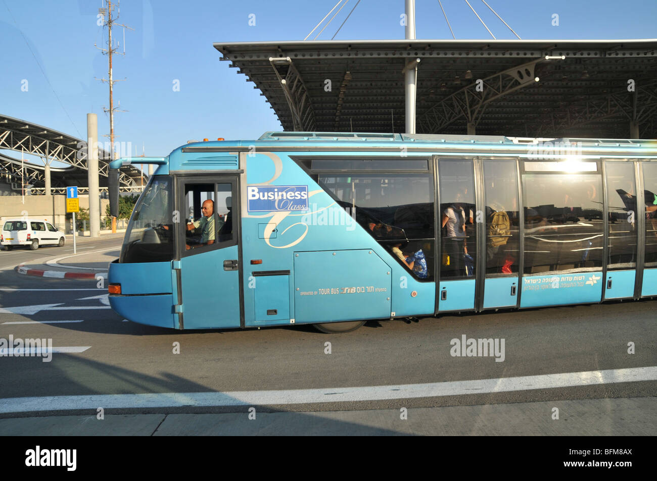 Israel, BenGurion international Airport Bus transport passengers from